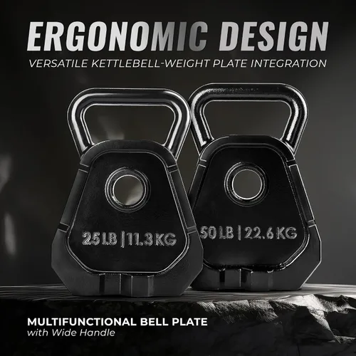 Miniatura 2 de Yes4All Kettlebell Special Shape, Upgraded &Multifunctional for Advanced Training, Solid Cast Iron Powder Coated, Anti Slip Handle Strength Training
