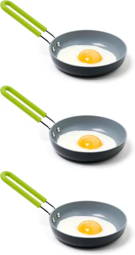 Miniatura 9 de GreenPan Mini sartén antiadherente de cerámica saludable, redondo de 5 pulgadas, sin PFAS, apto para lavavajillas, mango fresco, verde menta