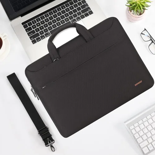 Miniatura 2 de DOMISO Bolsa mensajero de hombro tote para laptop de 14 pulgadas para mujeres y hombres, bolsa de computadora para viajes de negocios y trabajo