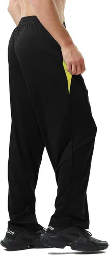 Miniatura 4 de Pantalones deportivos para hombre con bolsillos con cremallera, parte inferior abierta, pantalones deportivos ligeros, para entrenamiento, correr