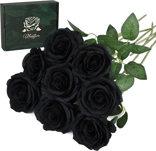 Miniatura 11 de Waipfaru 20 rosas blancas falsas de aliento de bebé, flores artificiales a granel, rosa blanca de seda con tallos largos para ramo de boda, jarrón