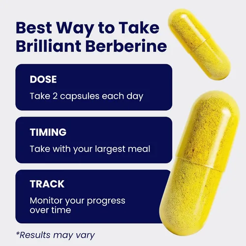 Miniatura 9 de Complejo de suplemento de berberina de 1000 mg con prebiótico de inulina - Berberina HCL 500 mg por cápsula - Suplemento de berberina formulado por