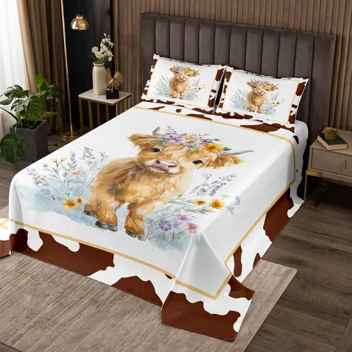 Miniatura 14 de Castle Fairy Daisy Florals Bedspread Twin Size,Cartoon Wildflowers Coverlet Set for Kids Girls Teens Adults Bedroom Decor,Retro Country