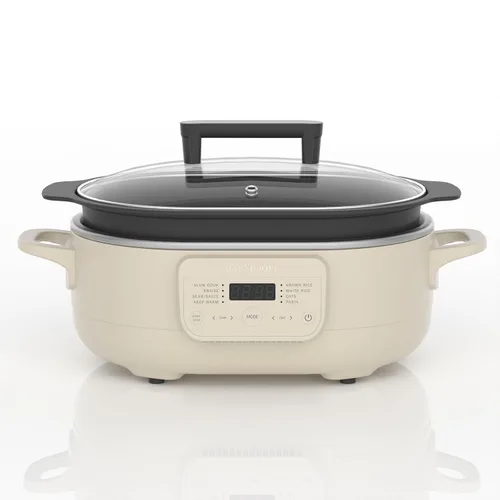 Miniatura 9 de 6 Quart Multi-Cooker, with 8-in-1 Casserole Programmable Slow Cooker, Dutch Oven, Pasta, Nonstick, Oven Safe Pot to 500°F Brown Sugar
