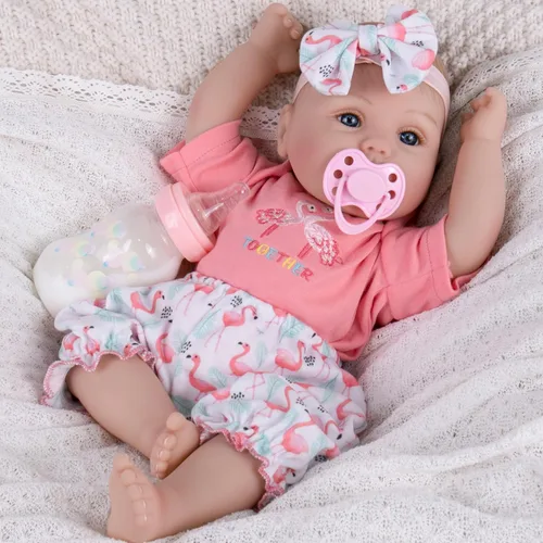 Miniatura 7 de Muñecas realistas de bebé recién nacido, 18 pulgadas, sensación de bebé real, muñecas de bebé recién nacidas, adorables muñecas de bebé de la vida