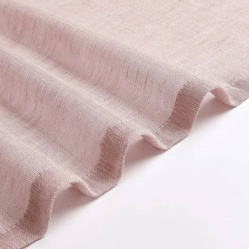 Miniatura 9 de Miss SELETEX - Cortinas traslúcidas de lino natural rosa rubor para sala de estar, elegantes cortinas para ventana lisas con ojales filtrantes