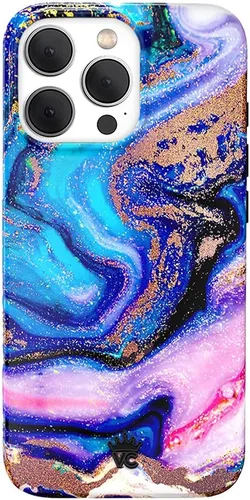 VELVET CAVIAR Funda para iPhone 15 Pro, compatible con MagSafe, probada en caídas de 10 pies, con purpurina Galaxy Purpurina (Galaxy glitter)