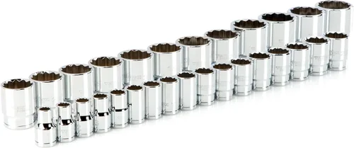 Miniatura 12 de TEKTON SHD92121 - Juego de llaves de vaso de 12 puntos con rieles y bandeja, 23 piezas (0.394-1.260 in)