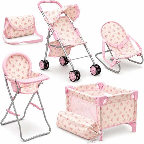 Miniatura 8 de Juego de cama y asiento de bebé, juego de bebé, accesorios para muñecas de bebé, bolsa de pañales para silla alta, juego de rol, juego de rol