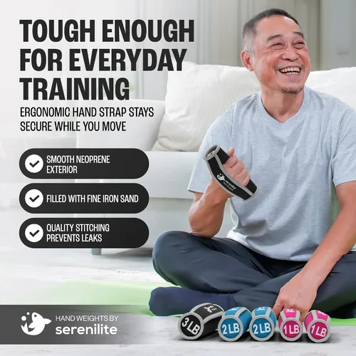 Miniatura 6 de Serenilite Pesas de Mano para Mujeres y Hombres Mancuernas Suave Juego de Pesas de Mano para Caminar - Mancuernas de Neopreno Cómodas y Seguras