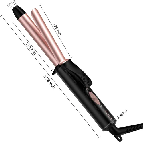 Miniatura 7 de Rizador de tamaño de viaje de doble voltaje 100-240V, mini rizador para cabello corto con barril de 1/2 pulgada, mini rizador de pelo de cerámica