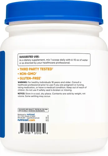Miniatura 4 de Nutricost L-tirosina en polvo 17.64 oz - polvo puro de L-tirosina 1000mg por porción
