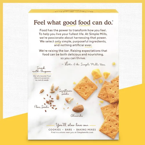 Miniatura 5 de Simple Mills - Galletas de harina de almendras, queso cheddar Farmhouse, sin gluten, con semillas de lino, semillas de girasol, sin maíz, ideales