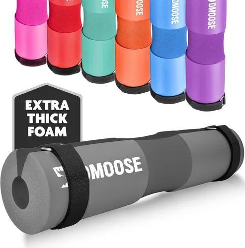 Miniatura 19 de DMoose Fitness Almohadilla de Barra para Empuje de Cadera, Sentadillas y Estocadas - Cojín de Espuma Gruesa Antideslizante para Soporte de Cuello