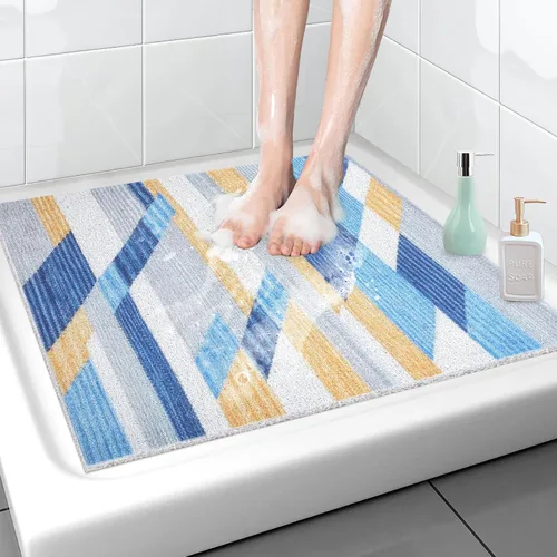 Miniatura 13 de Tapete de ducha antideslizante grande tapete de bañera antideslizante de 24 x 32 pulgadas, tapete de ducha de lufa para ducha interior, almohadilla