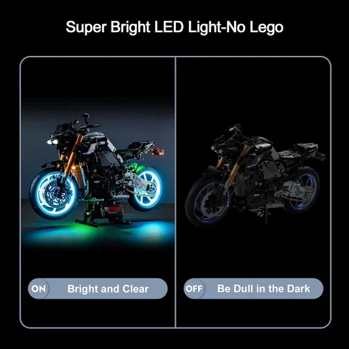 Miniatura 5 de BrickBling Luz LED compatible con Lego Technic Yamaha MT-10 SP 42159, kit de iluminación de bricolaje (sin modelo), gran regalo compatible