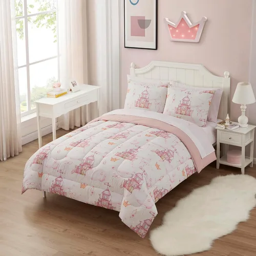 Miniatura 29 de Juego de ropa de cama para niños en una bolsa para niños y niñas, juego de sábanas impresas y edredón, individual, Waterbury Marble Mármol Waterbury