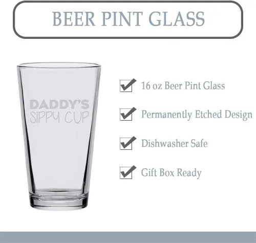 Miniatura 3 de Veracco Daddy's Sippy Cup - Vaso de cerveza para papá, divertido vaso de cerveza para papá, abuelo o padrastro, 16 onzas