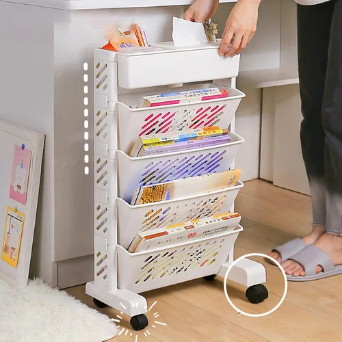 Miniatura 2 de Estantería móvil, de gran capacidad, giratoria, extraíble, de plástico, para organización rodante, organizador de almacenamiento para el hogar