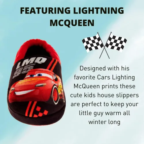 Miniatura 2 de Disney Lightning McQueen and Buzz Lightyear - Pantuflas de pijama para niños Pantuflas de felpa cálidas de doble tamaño para interiores