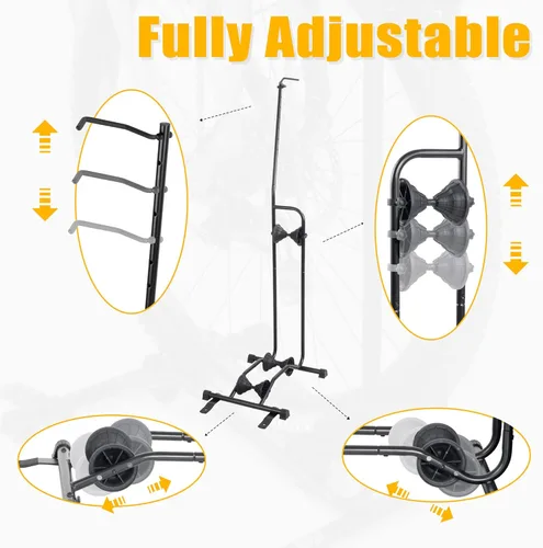 Miniatura 6 de CyclingDeal Soporte vertical para bicicleta – Estante de estacionamiento de piso ajustable vertical y horizontal de alta calidad para bicicletas