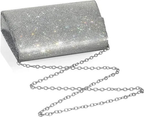 Miniatura 3 de Bolsas de noche brillantes para mujer, bolso de mano con diamantes de imitación para fiesta, graduación, boda
