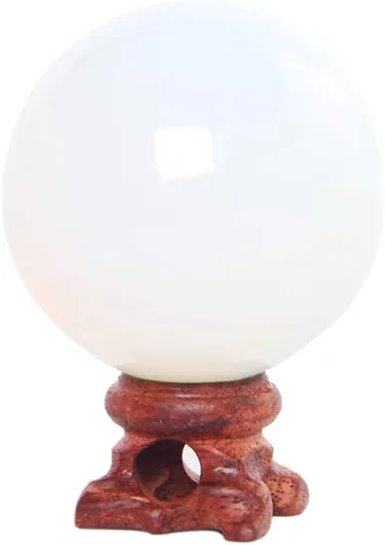 Miniatura 9 de Esfera de piedra de sangre de dragón natural de 2.559 in con soporte de madera, bola de cristal curativo, piedra preciosa mineral, adivinación