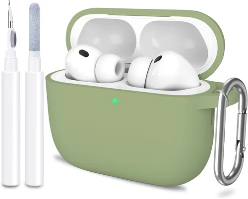 Miniatura 17 de Funda para AirPods Pro 3 con limpiador y protector de silicona suave con llavero para mujeres y hombres, funda para Apple AirPods Pro de 3ª Claro