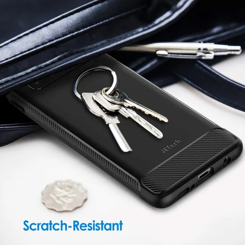 Miniatura 7 de JETech Funda delgada para Samsung Galaxy S10, funda delgada con absorción de golpes y diseño de fibra de carbono (negro)