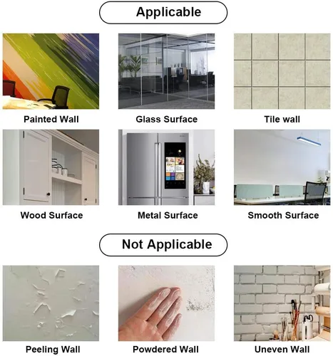Miniatura 8 de ZHIDIAN Papel de contacto magnético para pizarra blanca para pared, 94 x 48 pulgadas, adhesivo magnético de borrado en seco con respaldo no adhesivo