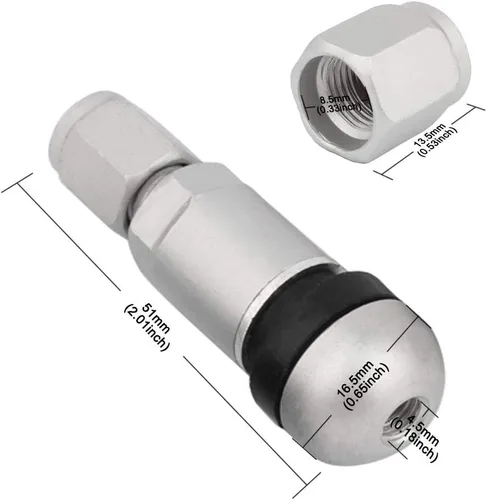 Miniatura 2 de Válvula de neumático sin cámara para automóvil, 8 piezas, atornillada, aleación de aluminio, a prueba de explosiones, neumático, TPMS, vástago