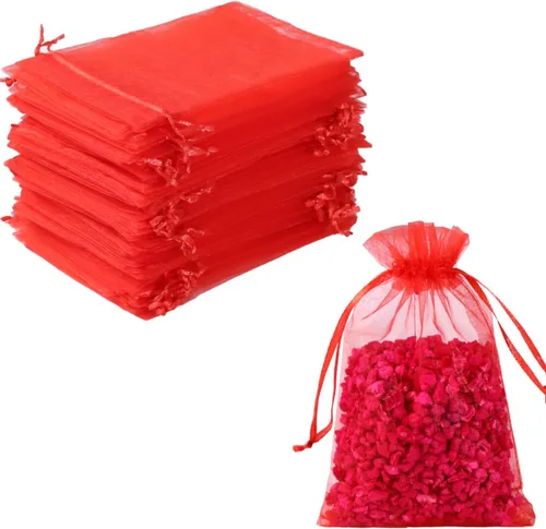 Miniatura 9 de Hopttreely 100 bolsas de organza transparentes premium, bolsas de regalo para bodas blancas, bolsas de joyería de 4 x 4.72 pulgadas para fiestas
