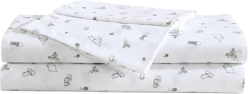 Miniatura 46 de Eddie Bauer - Sábanas tamaño Queen, juego de ropa de cama de percal de algodón, decoración del hogar crujiente y fresca (Canoe Lake Paddle, Queen)
