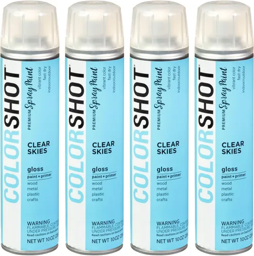 Miniatura 10 de COLORSHOT Pintura en aerosol brillante, aromaterapia (lavanda) 10 onzas, paquete de 4, pintura acrílica de secado rápido, uso en interiores