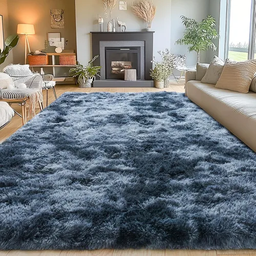 Miniatura 230 de Alfombras de área de 8x10 para sala de estar, alfombra shaggy grande ultra suave y esponjosa para dormitorio, alfombras de felpa mullida Blanco crema