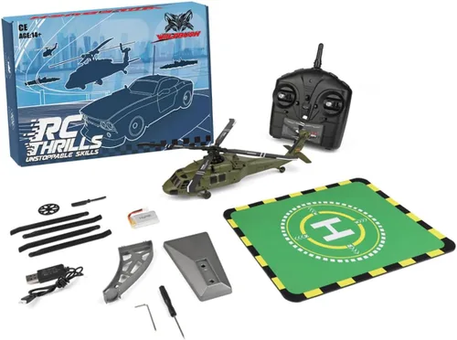 Miniatura 2 de Mini helicóptero WL K170 Black Hawkk para adultos, WL K170 Black Hawkk UH-60L 170 2.4G 4CH Flybarless RC Helicóptero, modelo de juguete RC Hobby al