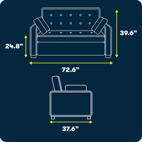 Miniatura 8 de Serta Ainsley - Sofá cama convertible de 72.6 pulgadas, tamaño Queen, Dreamcoil Comfort, tela tejida suave, color gris claro