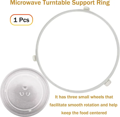 Miniatura 6 de Anillo de soporte de placa giratoria de microondas de 9.5 pulgadas WB06X10705 para microondas GE con rodillos, bandeja de horno de microondas