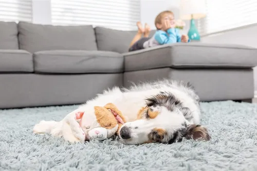 Miniatura 6 de Downtown Pet Supply Heartbeat - Juguete para cachorros con pulso, juguete cómodo de conejo de peluche para perros ansiosos con latido cardíaco