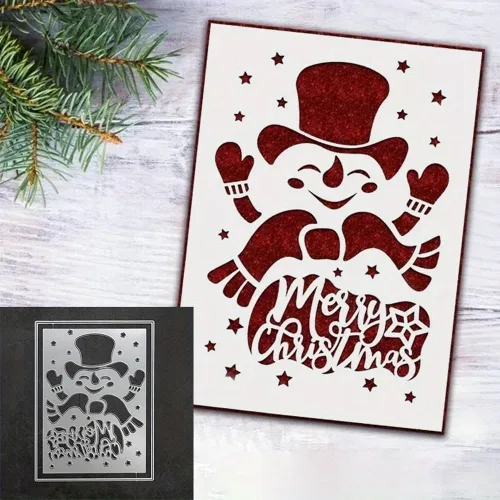 Miniatura 6 de Lapoo Troquel de corte de metal de Navidad para álbumes de recortes, fondos 3D, troqueles de corte de marco, decoración de álbum de bricolaje