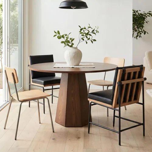 Miniatura 10 de Juego de 2 sillas de comedor modernas, tapizadas de piel sintética con marco de metal, cómodas sillas auxiliares de mediados de siglo para comedor