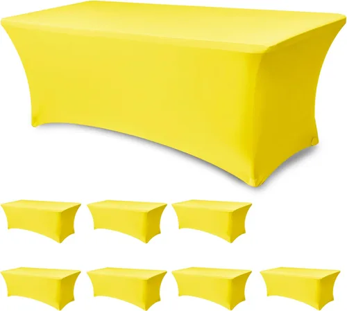 Miniatura 51 de Funda Elástica para Mesa para Mesas Rectangulares de 4 pies - Paquete de 8 Manteles de Spandex Azul Aguamarina con Elástico - Para Mesas Plegables