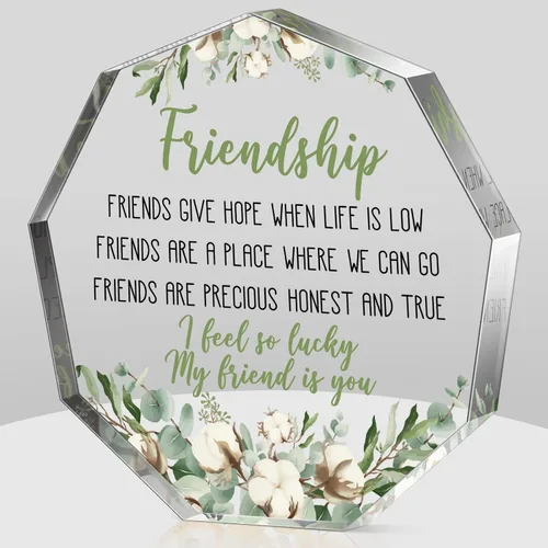 Miniatura 14 de Regalo de amistad navideño para mujeres y niñas, regalo de despedida, regalo de cumpleaños para mejores amigas, placa acrílica para amigos, regalo