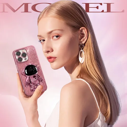 Miniatura 175 de Buleens Funda para iPhone 11 Pro Max Astronauta, Fundas Transparentes para iPhone 11 ProMax con Papel con Purpurina y Soporte de Astronauta, Mujeres