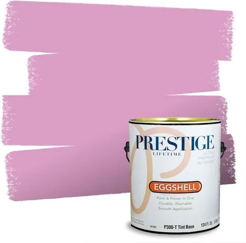 Miniatura 126 de Prestige Paints E100-T-SW6591 Pintura exterior e imprimación en uno, 1 galón, plano, combinación comparable de Sherwin Williams Amaryllis, 1 galón