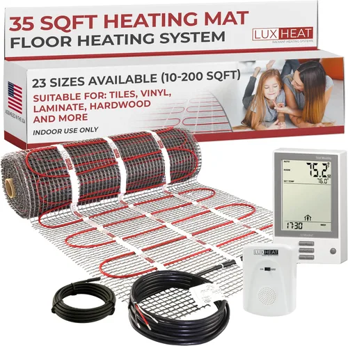 Miniatura 12 de LuxHeat Kit de alfombrilla de calefacción de suelo de 20 pies cuadrados – Sistema de calefacción de suelo radiante eléctrico de 120 V – Sistema