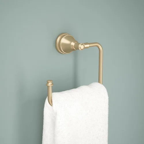 Miniatura 2 de Delta Mylan (1-Paquete) Soporte para Toalla de Mano Champán Bronce Toalleros para Pared de Baño Anillo Cuadrado para Soporte de Toalla Colgador
