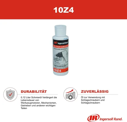Miniatura 2 de Ingersoll Rand Aceite para herramientas neumáticas, botella de 4 onzas, grado SAE 10 W. El embalaje puede variar