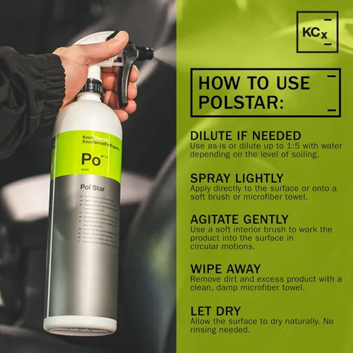 Miniatura 3 de KOCHCHEMIE - Pol Star - Limpiador textil, cuero y gamuza; limpiador natural, fórmula de protección; sin marcas de agua (1 litro)