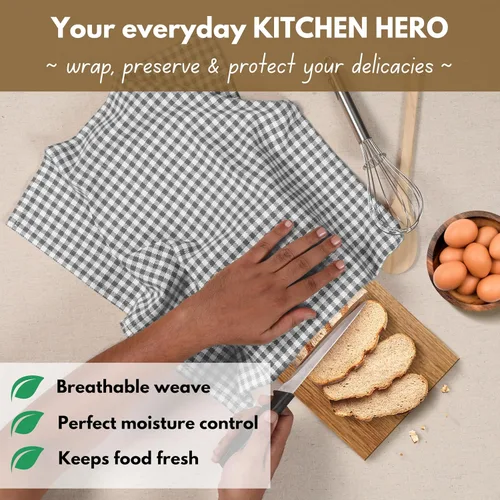Miniatura 4 de Native Fab Paquete de 12 toallas de cocina a cuadros a cuadros, de algodón, duradero, lavable, de 16 x 26 pulgadas, paños de cocina, suaves y Gris